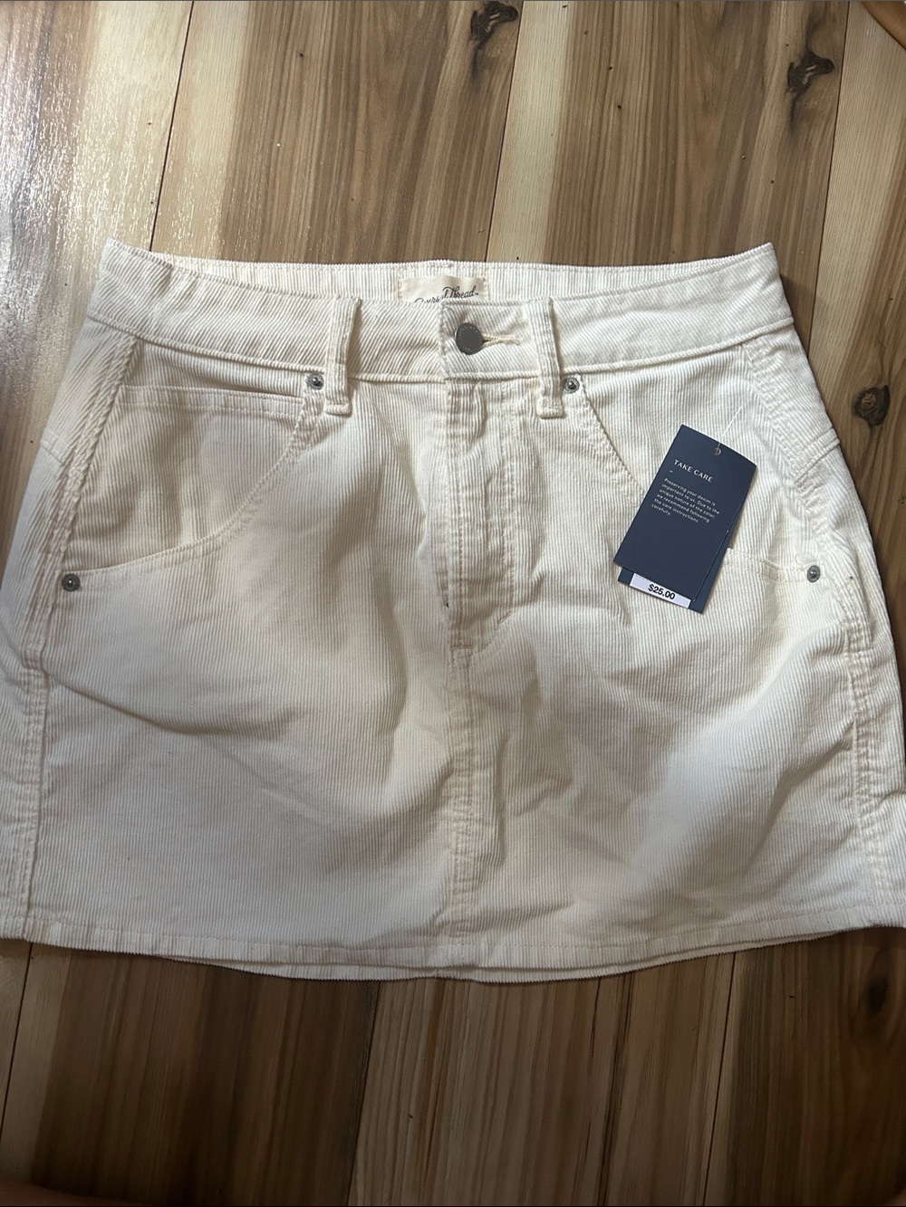 Off-White Corduroy Mini Skirt